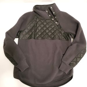 Abercrombie Snap Fleece Pullover Size M Black Gray